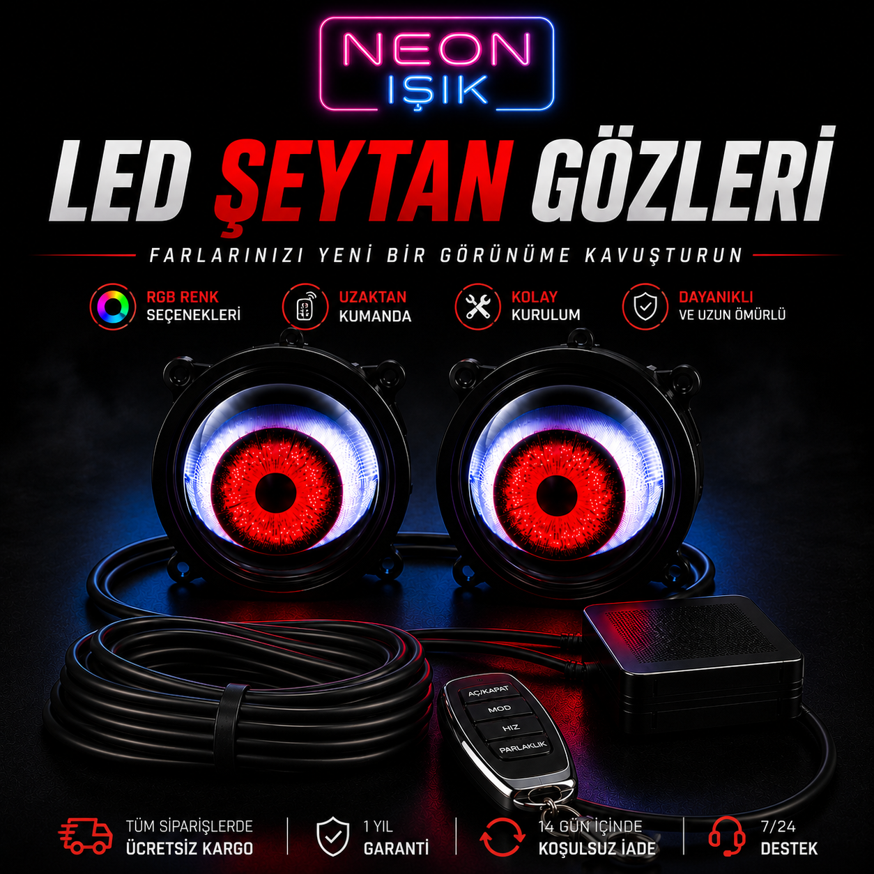 Neon Işık™ – RGB Akıllı Far Gözleri